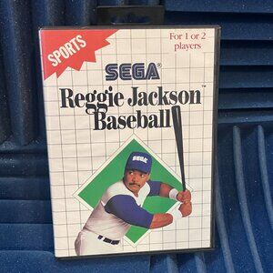 RARE Sega Master Sys. Reggie Jackson Baseball, complete in box, not tested